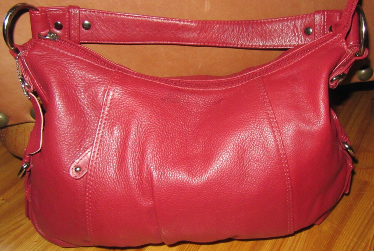 Great American Leather Wine Hand/Shoulder Bag Good Preowned