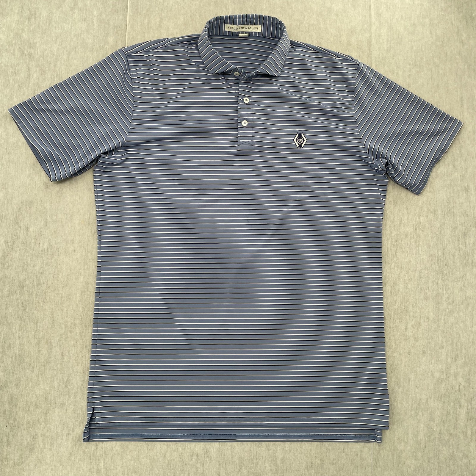 Holderness & Bourne Shirt Adult Large Blue Polo The Sutton Diamond Run Golf Club