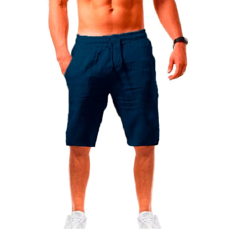 Men’s Cotton Linen Summer Shorts Breathable Casual Fitness Gym Sports Pants Gift