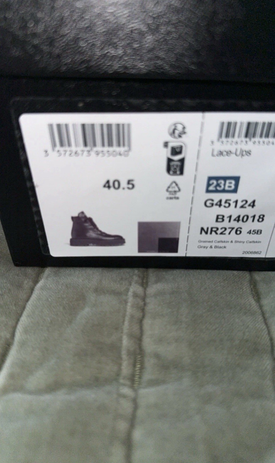 NEW Ultimate CHANEL Gray & Black Lace-Up Leather Combat Boots LOGOS CC Sz 40.5