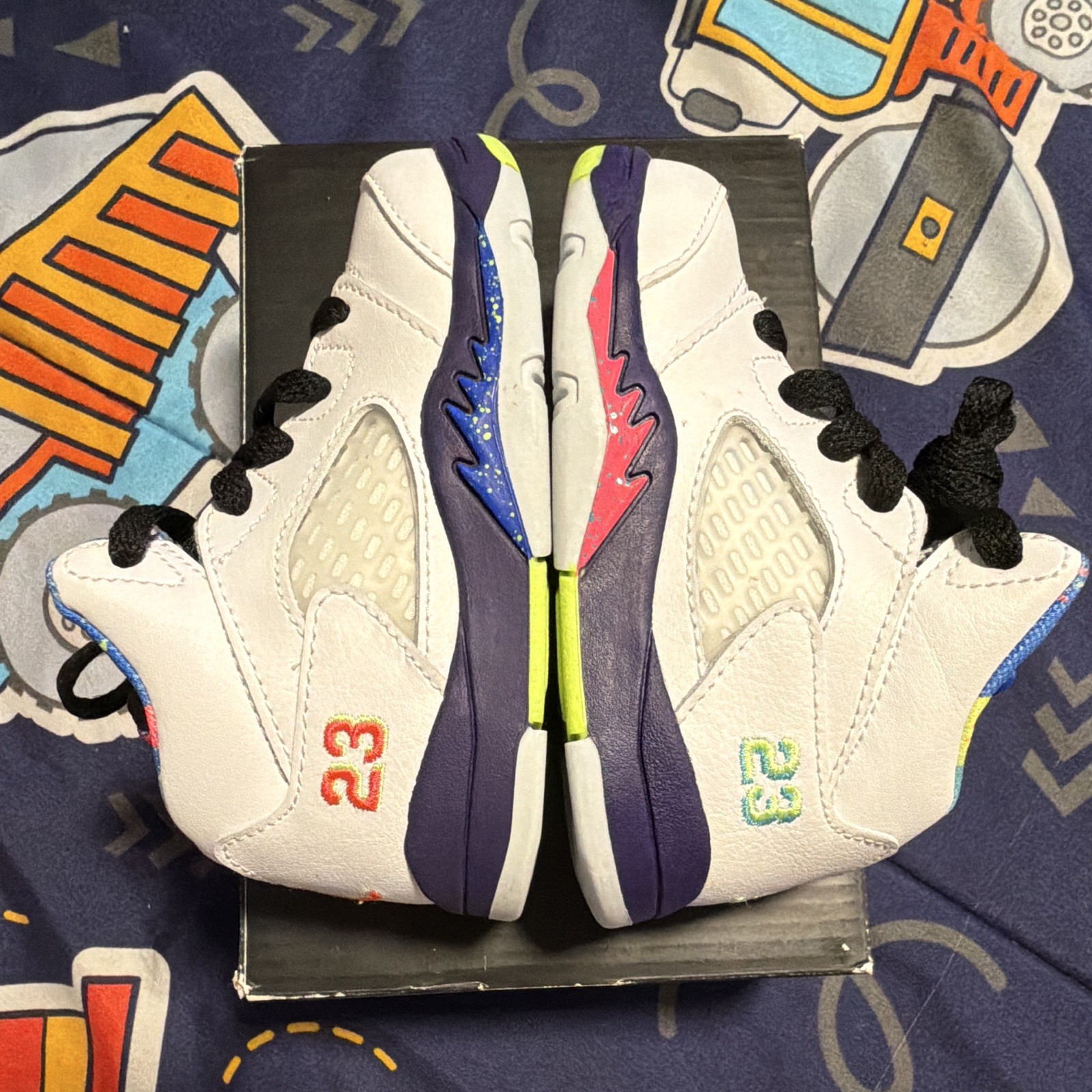 Jordan 5 Retro ( TD ) ( White Ghost Green Purple ) ( Size 6C ) DB3025-100