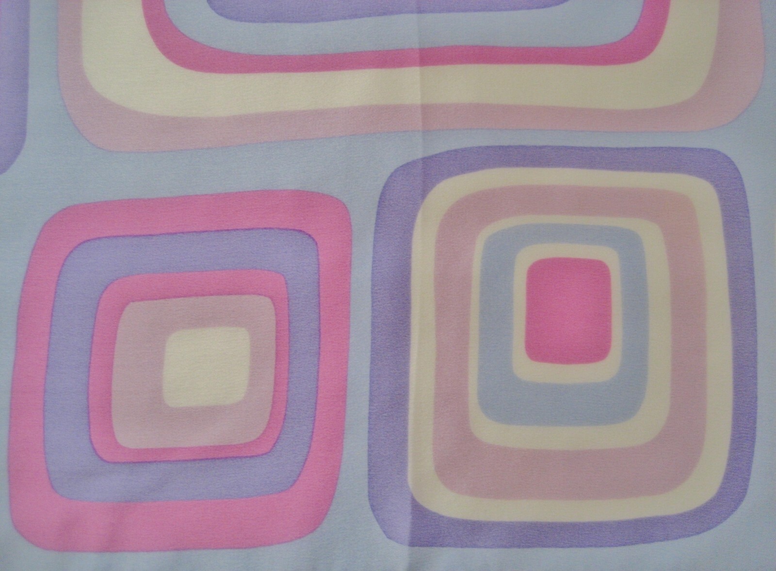 AK ANNE KLEIN Geometric Print Title “Violet” Silk Scarf 21×22” Made in Korea NWT