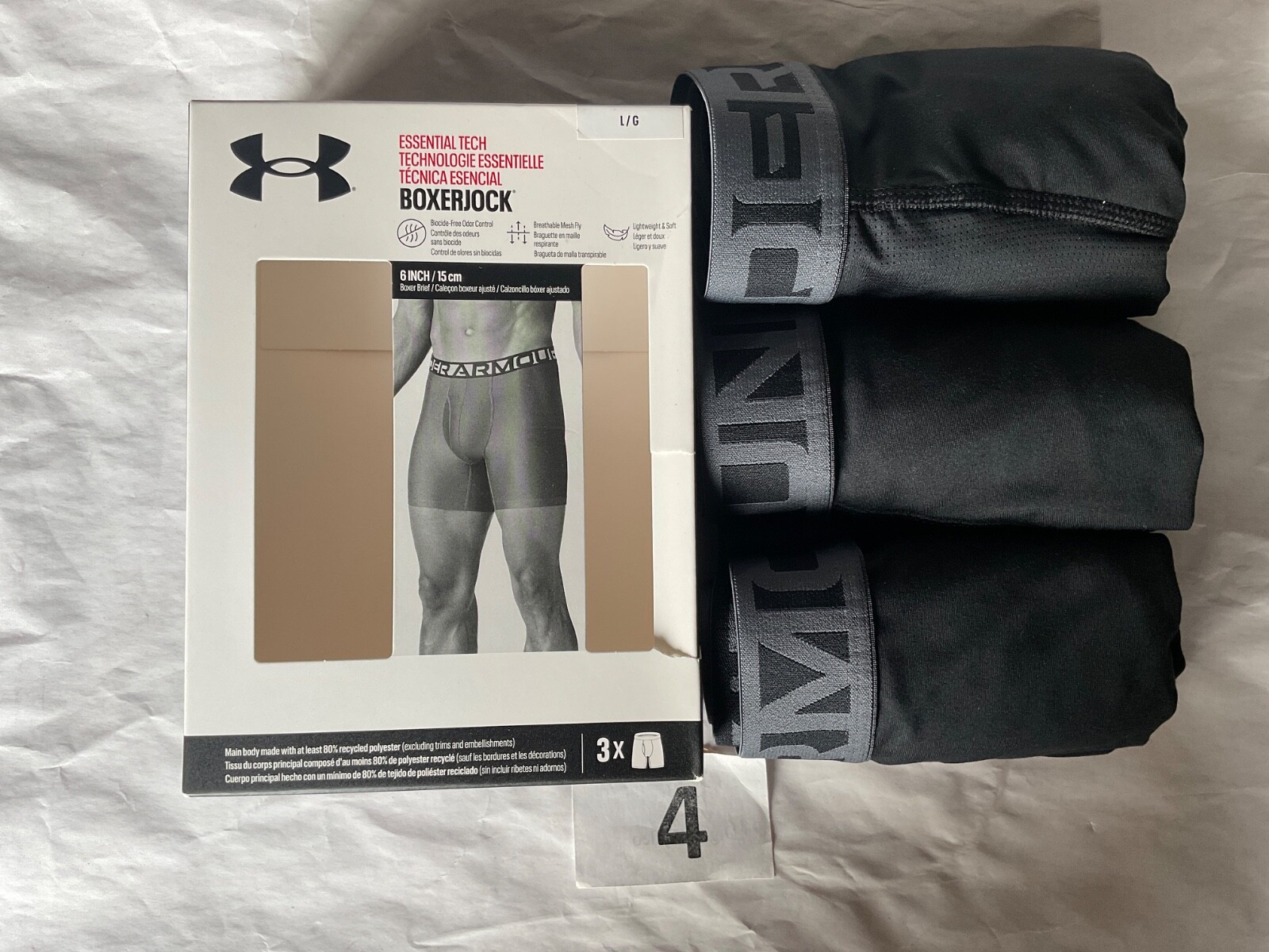 Under Armour 6 inch Tech Boxer Brief New Tag Men Sizes Box Contains 3 Boxerjocks