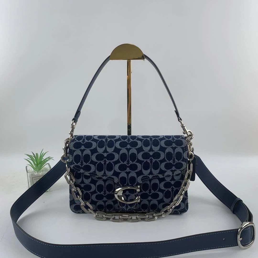 COACH Chain Tabby Shoulder Bag Signature Denim CAN15 outlet New Ships from US