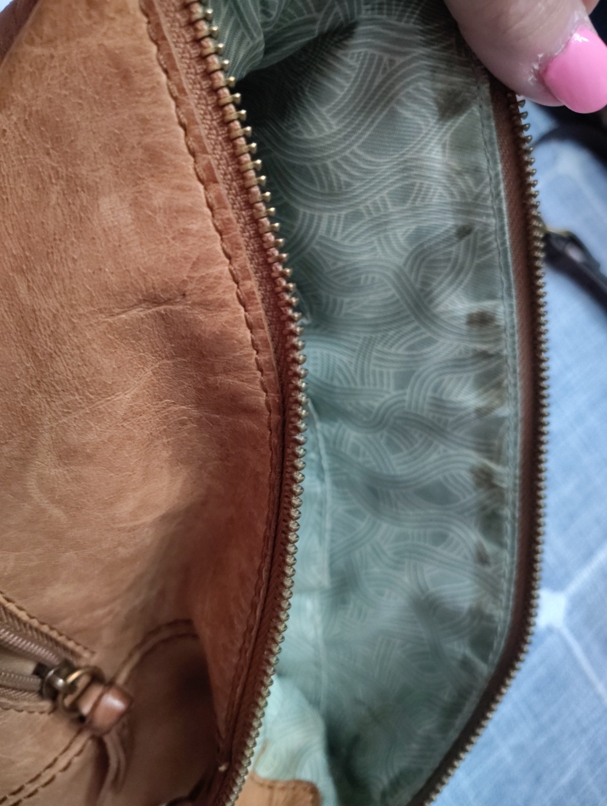 The Sak Ashland Embossed Leather Crossbody Bag Tobacco Floral Emboss