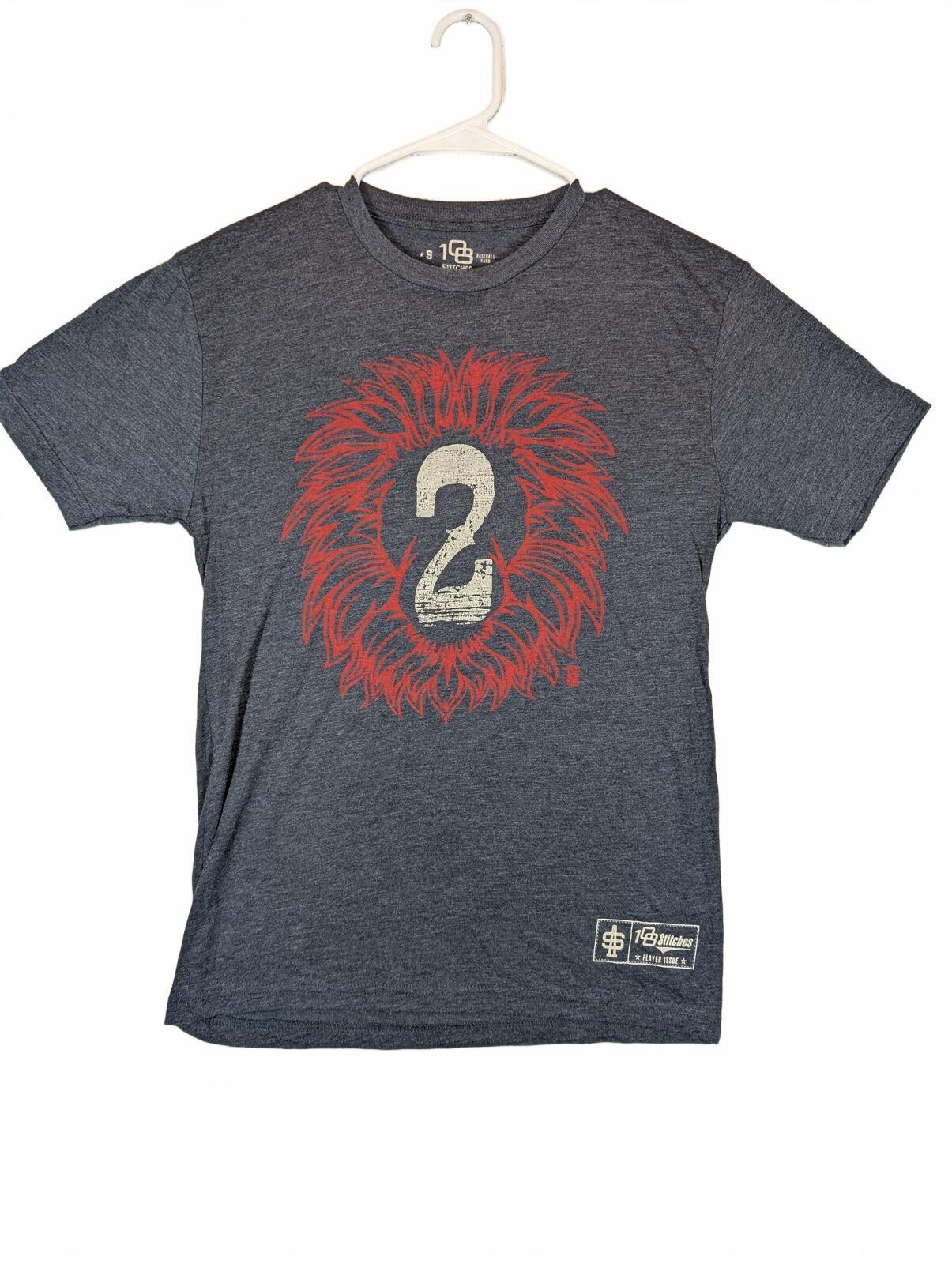 108 Stitches Player Issue Lion Graphic Triblend Baseball Crewneck Tee Mens S