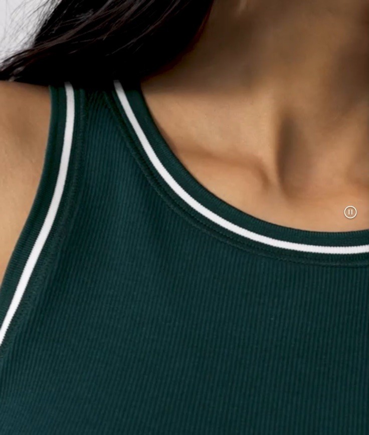 Ribbed Cropped Sleeveless Bra Top, M size, cotton 97% 3% elastane