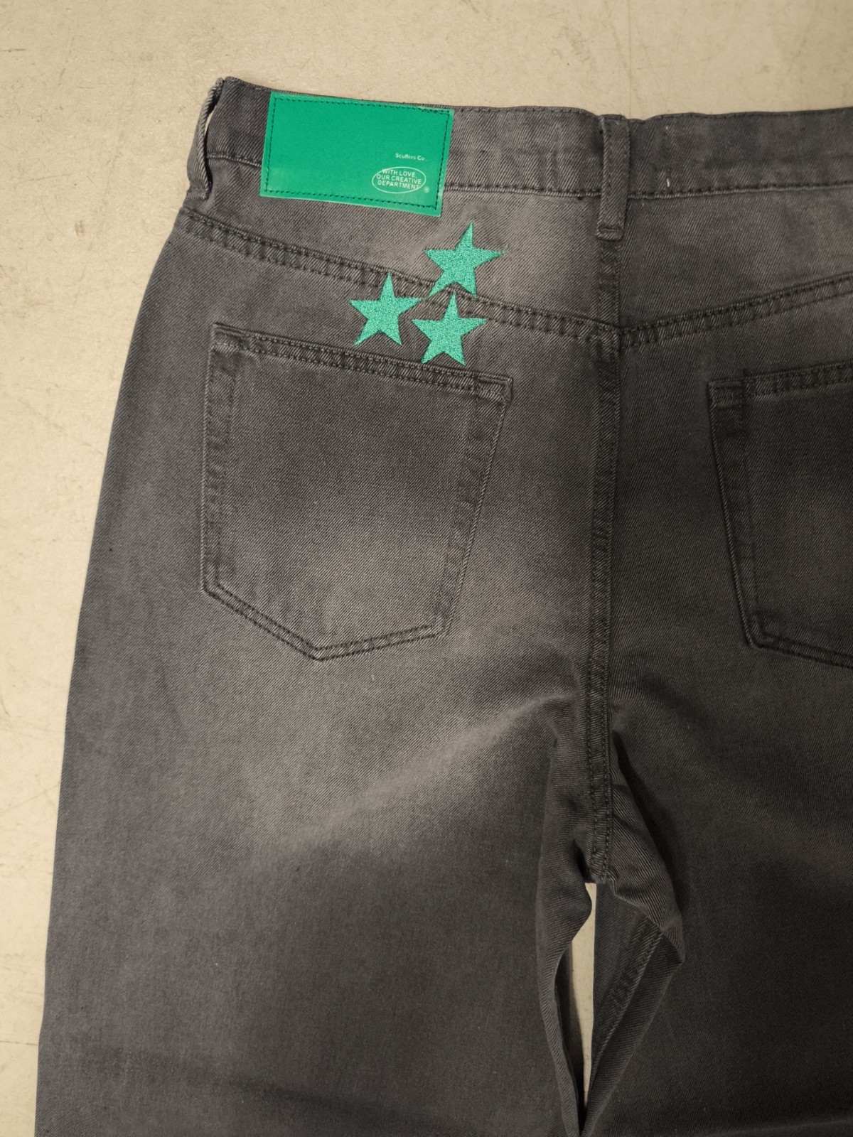 Scuffers Jumbo Pants Washed Grey Baggy Denim Jeans W32 – BNWT