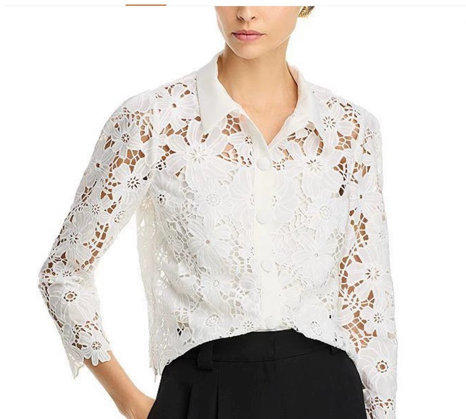 US Brand Milly June Roja Lace Top Blouse Shirt Top size M RRP US$ 350