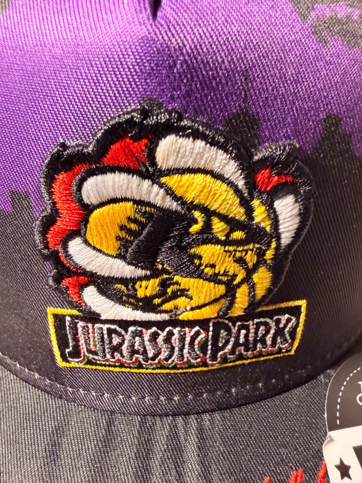 Jurassic Park Dad Hat Snapback Ovo Colab Black Purple Headgear Classic Adjustabl