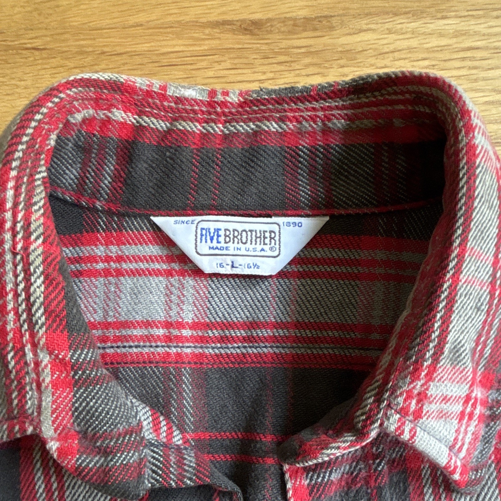 Five Brother Men’s Flannel Plaid Long Sleeve Button-Up Shirt Pockets 16-L