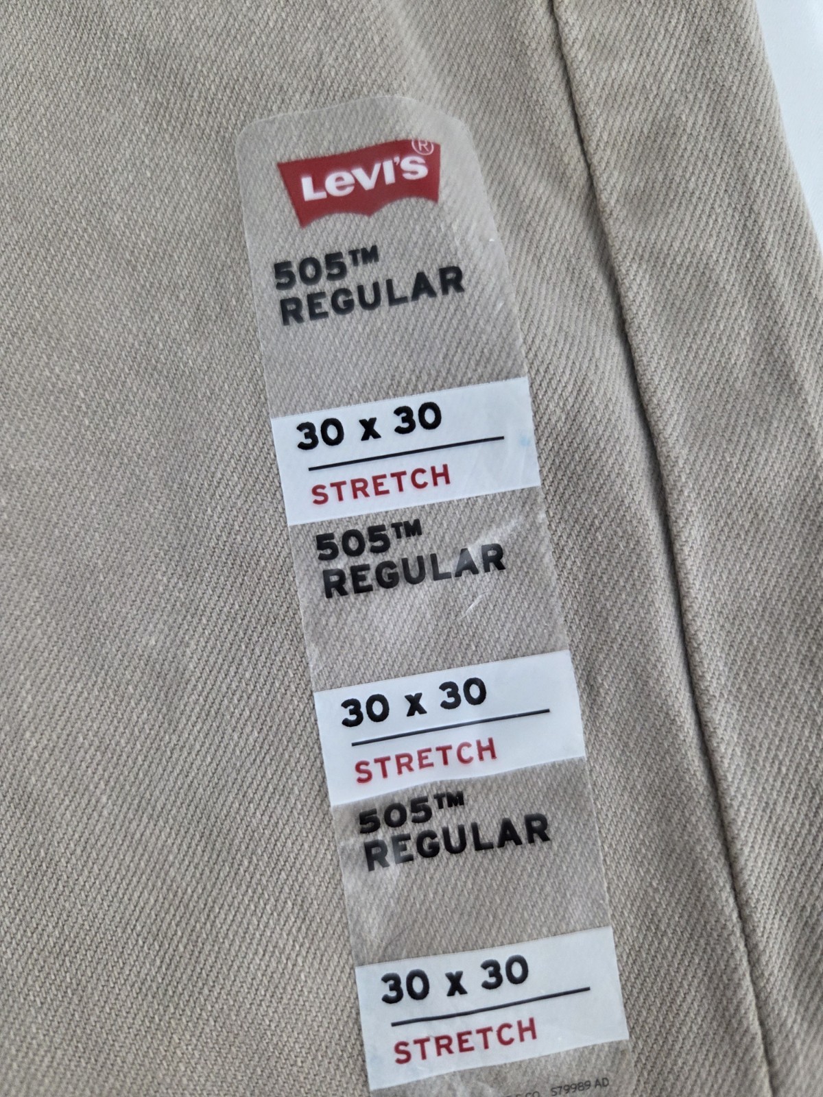 Levis Mens Jeans 505 Regular Straight Leg Stretch Size 30X30 Sand Brown