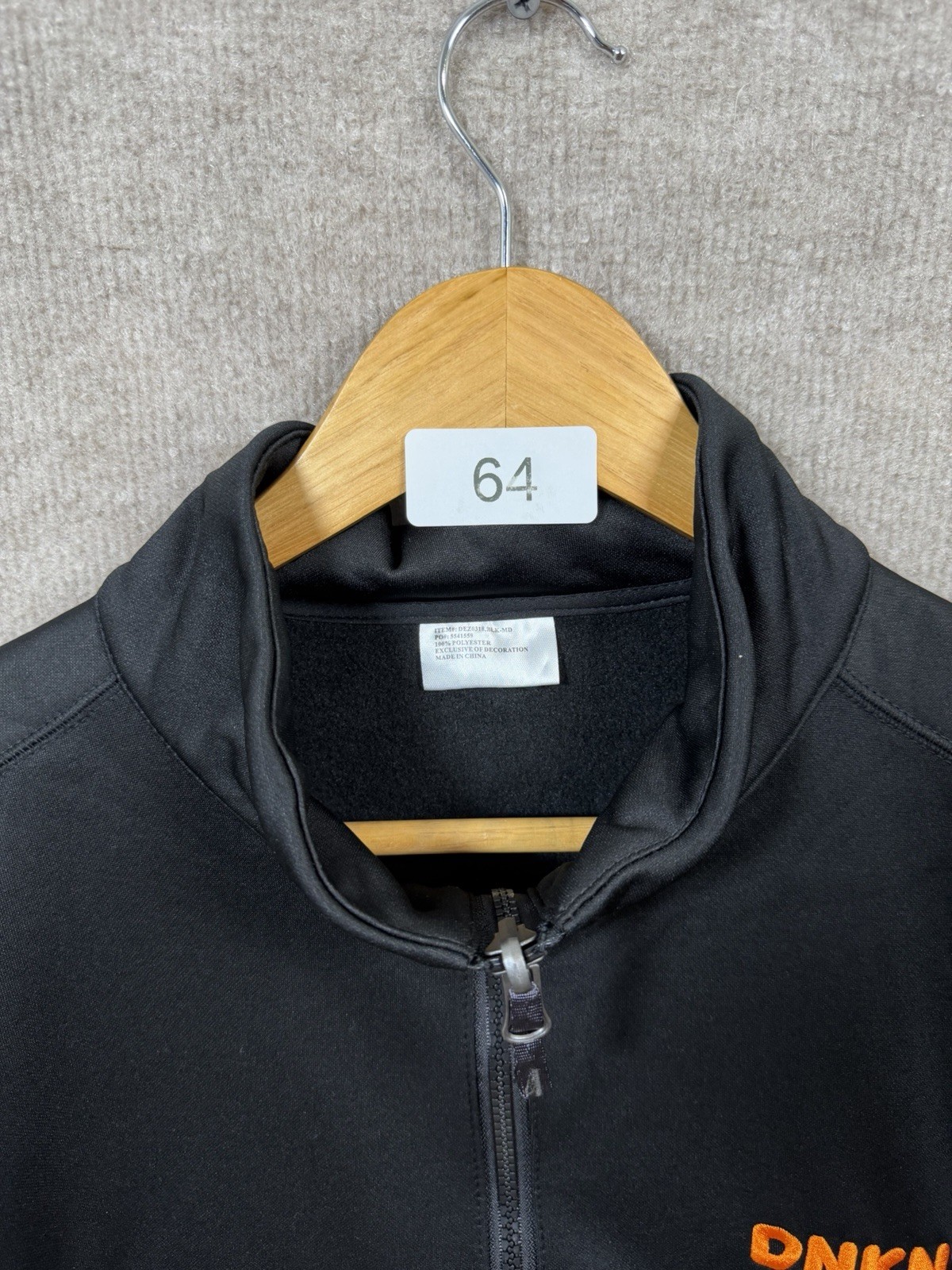 Dunkin Donuts Mens Employee Jacket Size Medium Black Full Zip Employee Worker