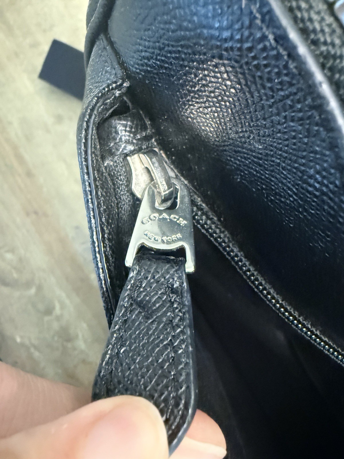 Coach Perry Metropolitan Tote in Black Crossgrain Leather