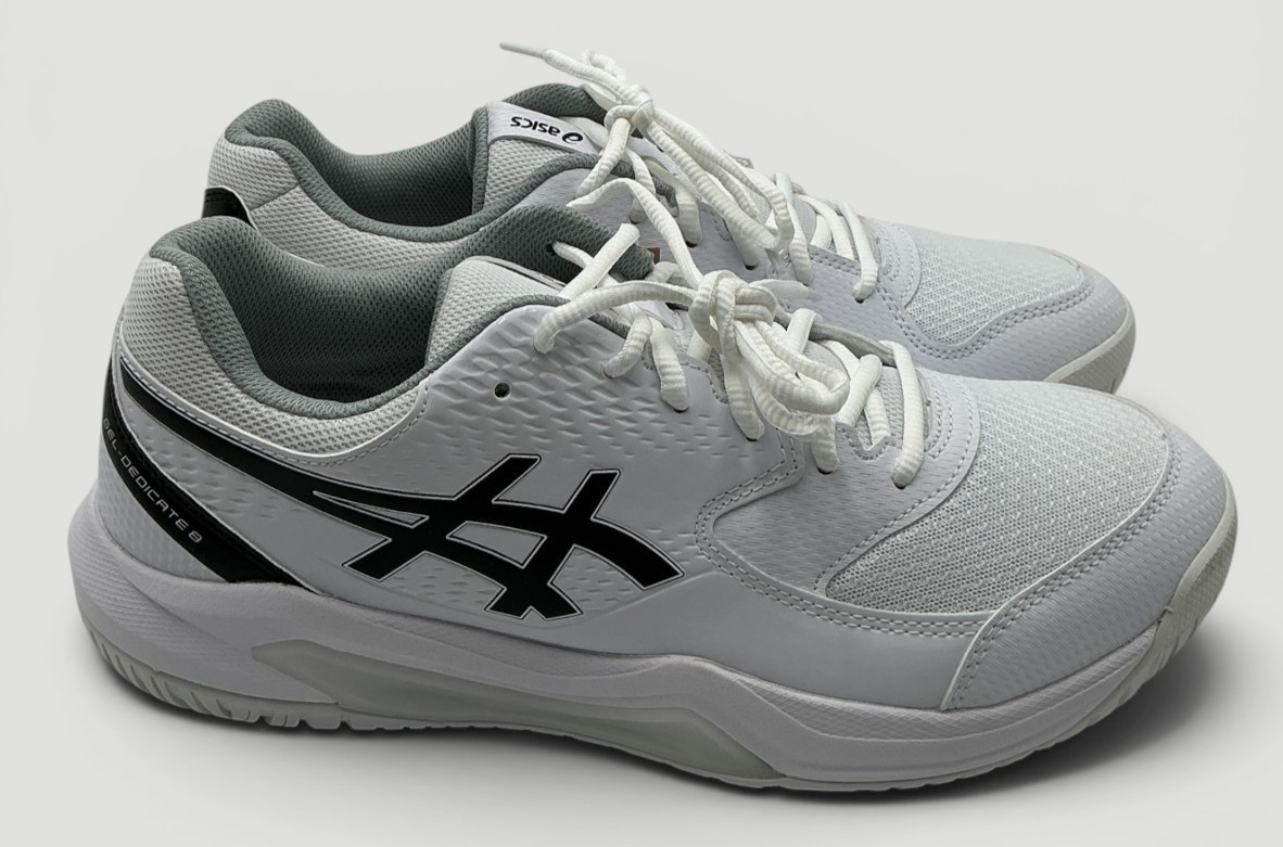 Asics Gel-Dedicate 8 Men’s Size 10 White/Black Tennis Shoes NIB