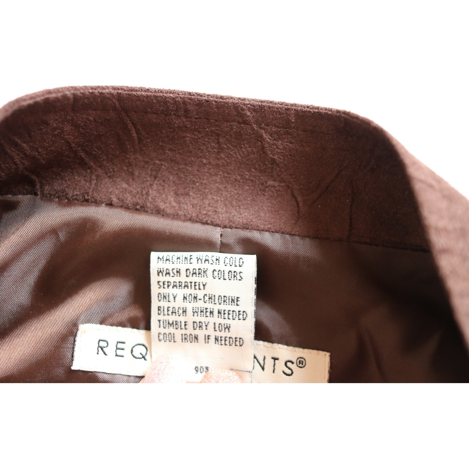 Requirements Womens Brown Faux Suede Ruffle Zip Front Jacket XL NWT
