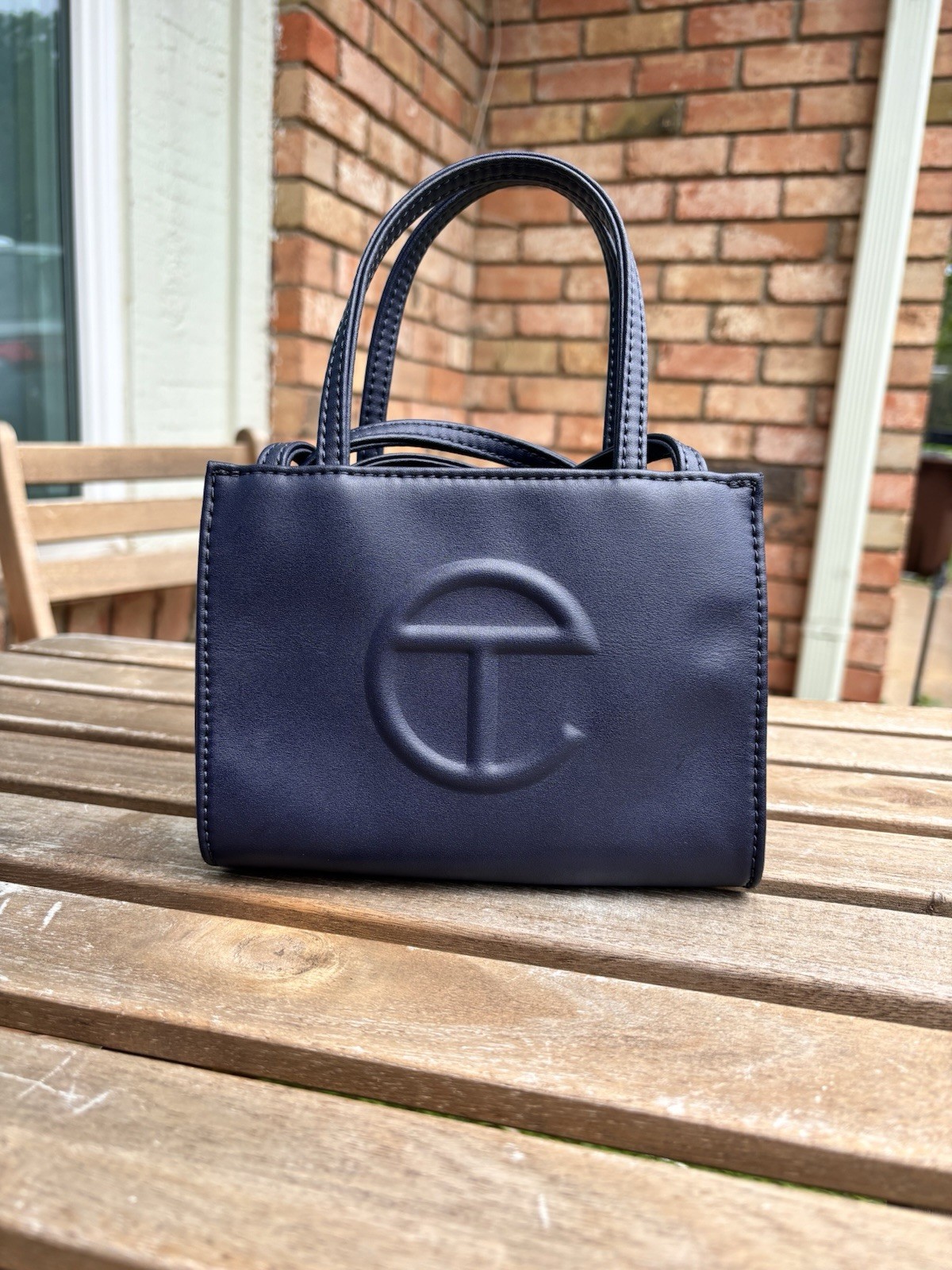 Telfar Small Shopping Bag Shoulder Crossbody in Navy