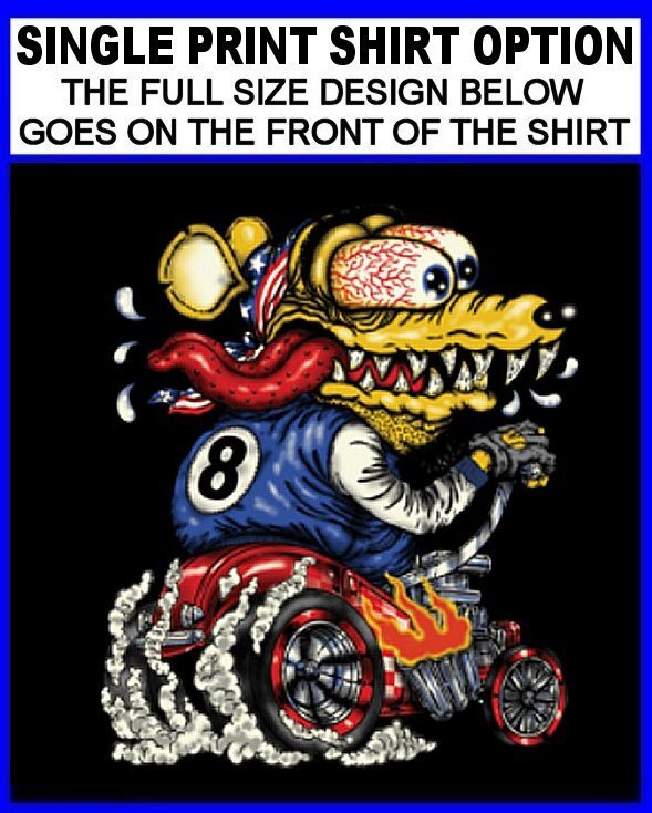 Giant Monster Rat In Blown Supercharged Hot Rat Rod Roadster Skull T-shirt WS161