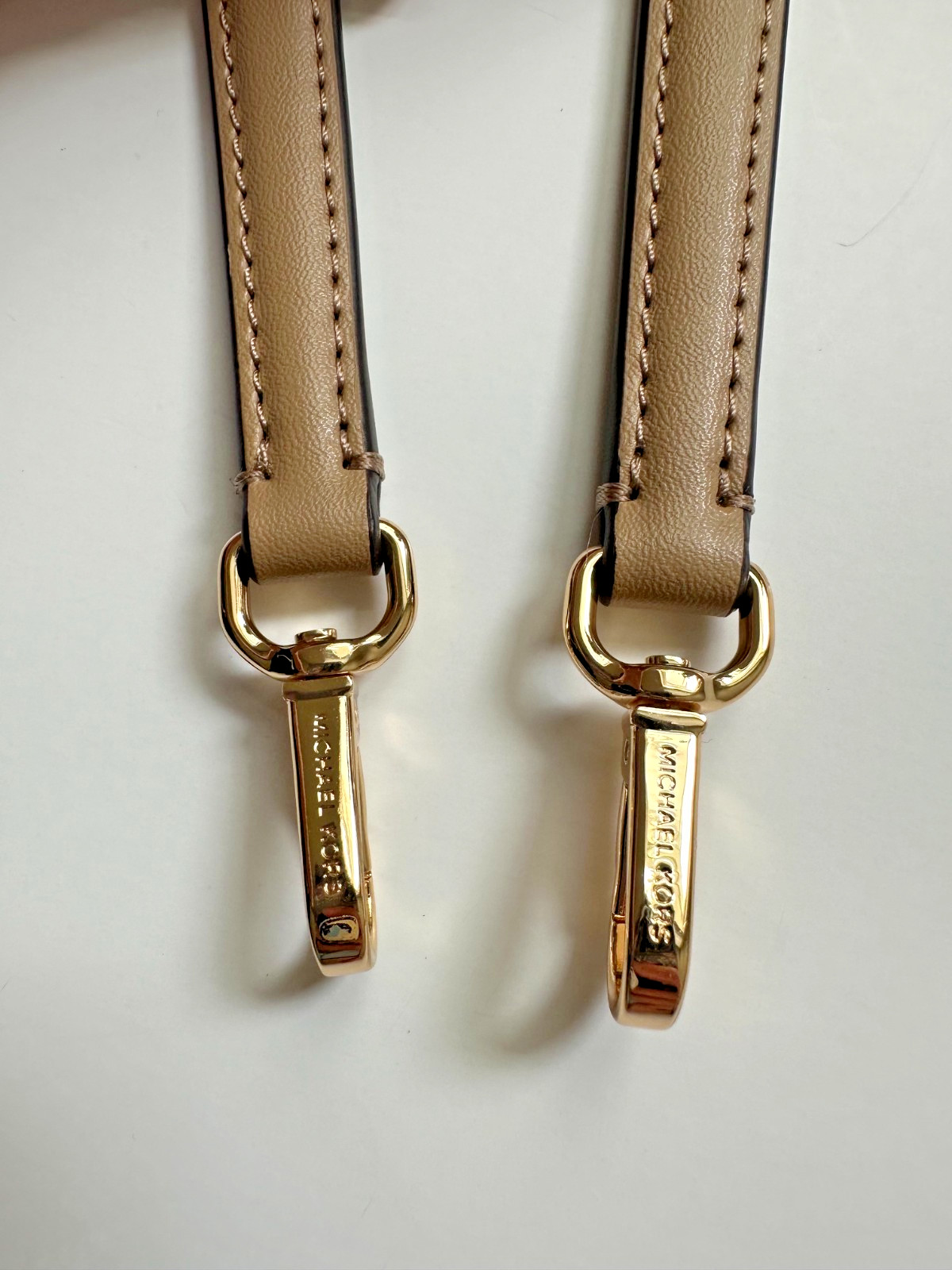 NEW Michael Kors LOGO Black Brown Camel Leather Top Handle Replacement Strap