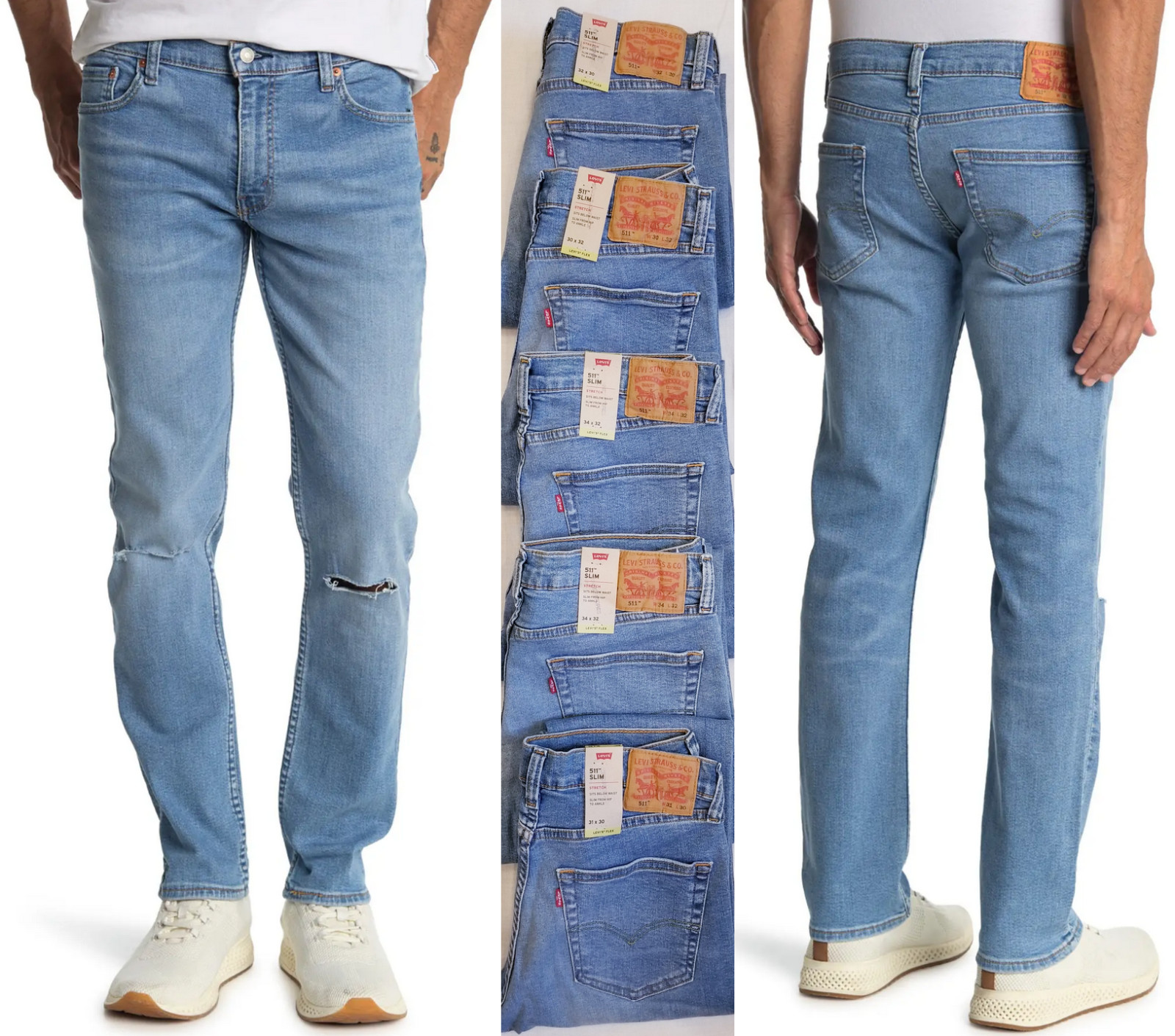 Levi’s Flex 511 Slim Distressed Mens Stretch Jeans 29,30,31,32,34,36,38 #5114461