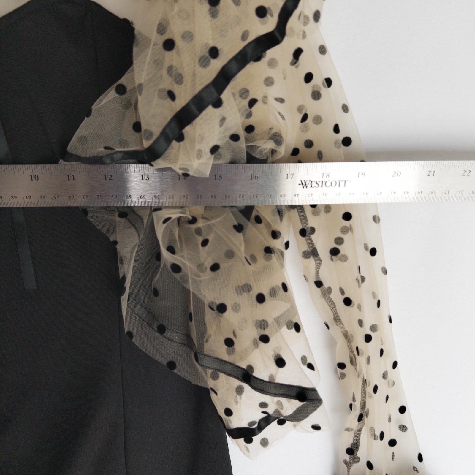 Analisa Splendid Polka Dot Mesh Twee French Retro Ruffle Cuff Dress Womens S NWT