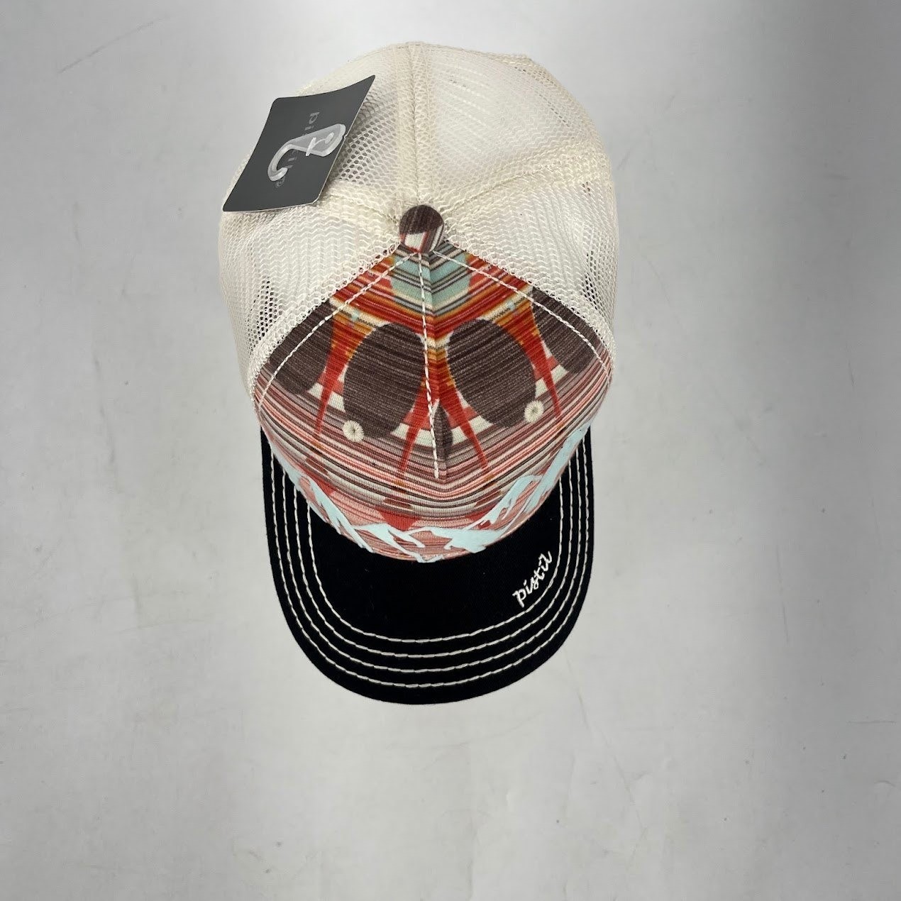 Pistil Trucker Hat Mountain Graphic Southwestern Mesh Snapback Hat Multicolor
