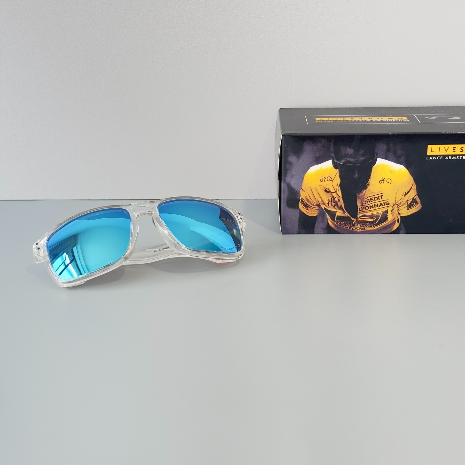 Oakley Holbrook XXL OO9487 Sunglasses Crystal Clear Frame Blue Lenses Unisex