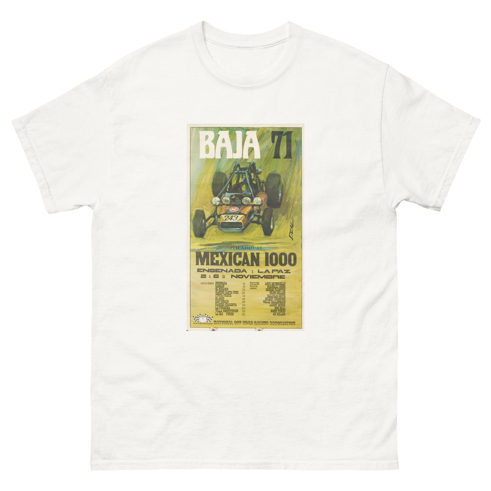 Vintage 1971 Baja Ensenada La Paz Mexican 1000 T-Shirt