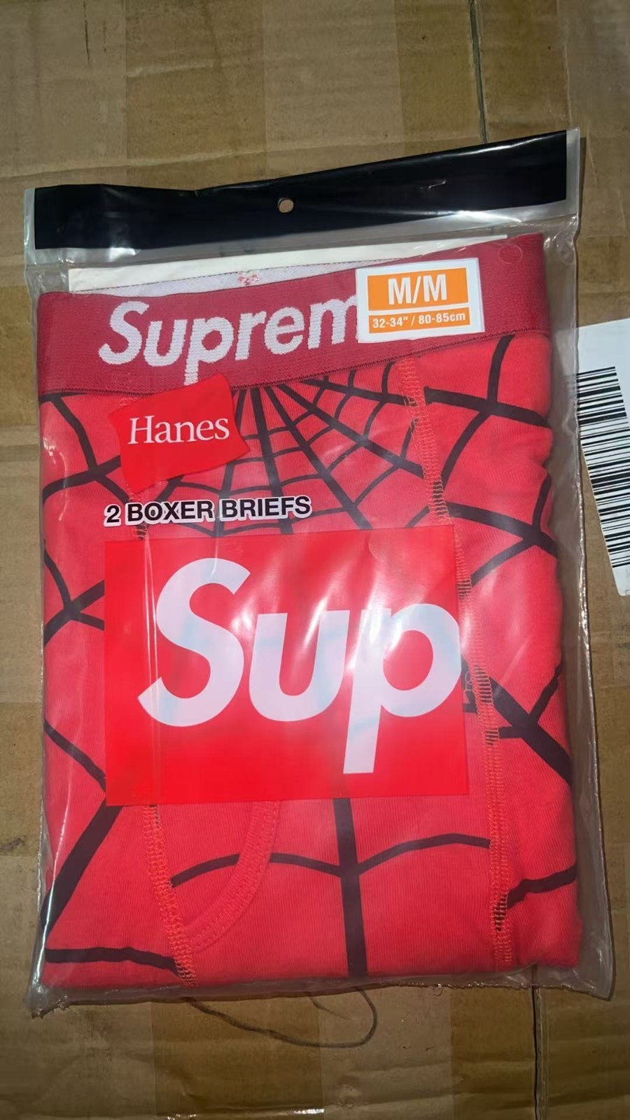 Supreme Hanes Spiderman Marvel Boxer Briefs (2 Pack) Red NEW Small Medium Large