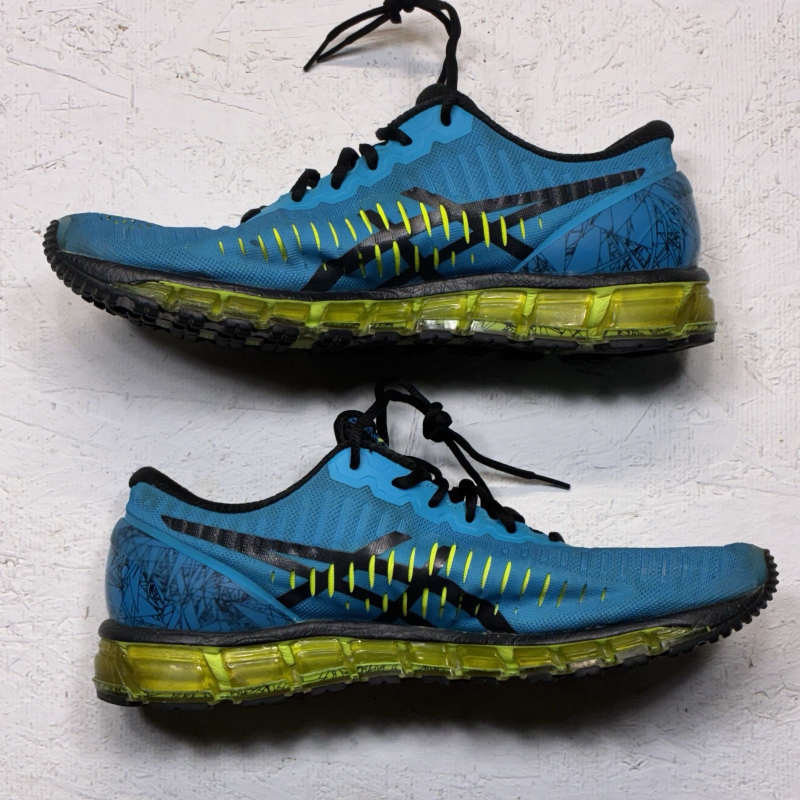 Asics Gel-Quantum 360 Men’s Size 11.5 Running Shoes Blue Yellow Athletic T5J1N