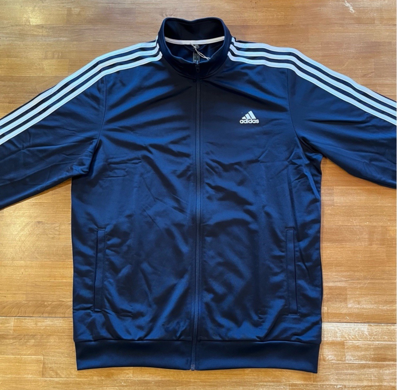 adidas Womens 3 Stripes Tricot Tracksuit Jacket & Pants Set Blue New All Sizes