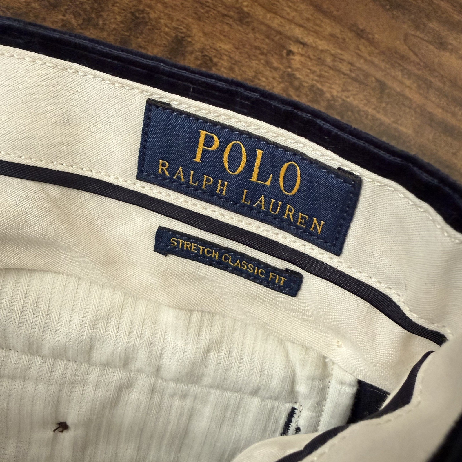 Polo Ralph Lauren Pants Mens 36×32 Navy Corduroy Stretch Straight Leg Chino Cord