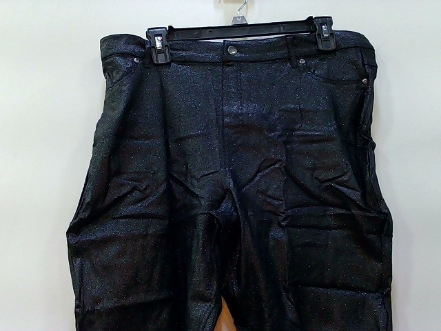 Hue Black Laquer Denim High Rise Leggings Size XL