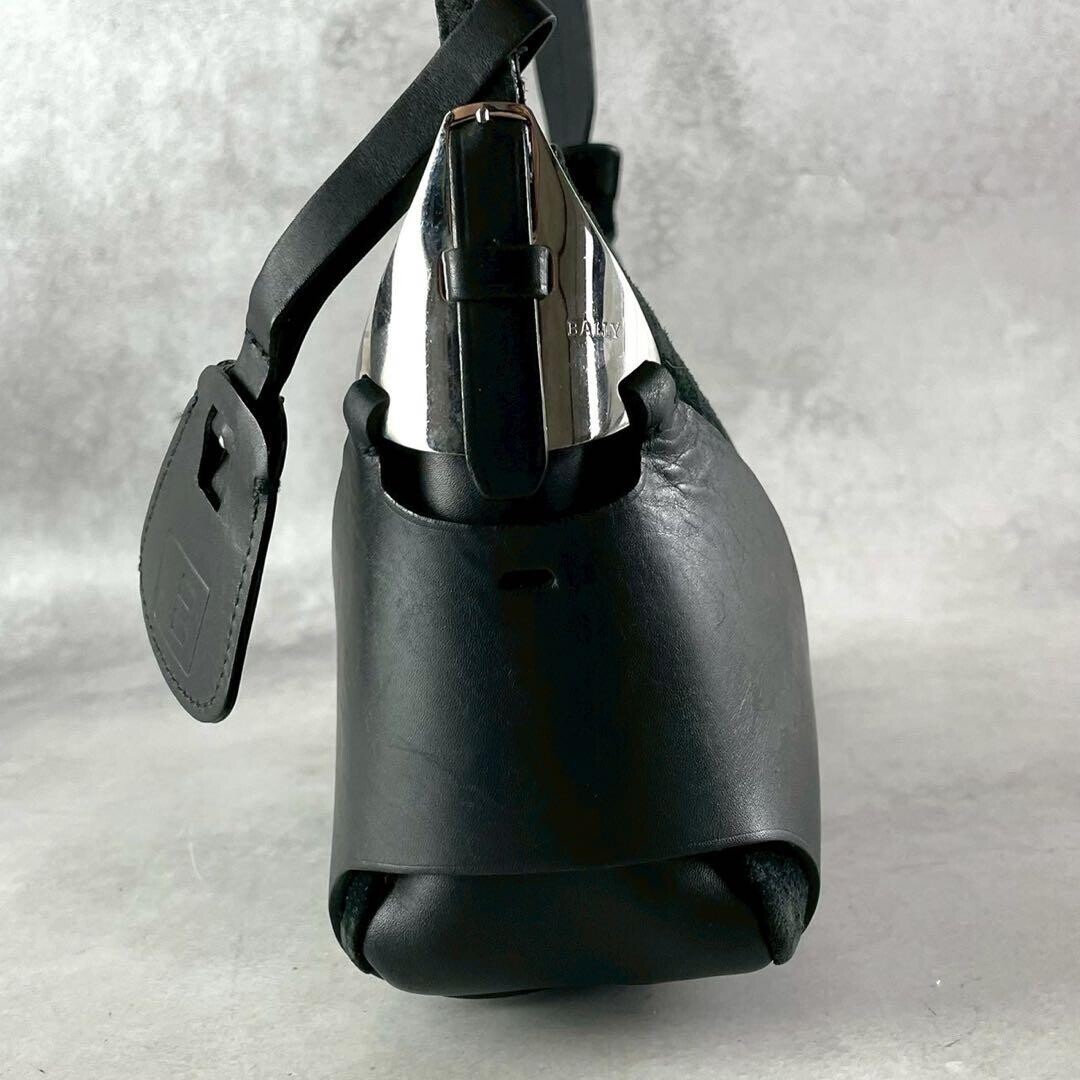 Bally Y2K Black Suede Leather Shoulder Bag Women’s Accessory Pouch 11.4in