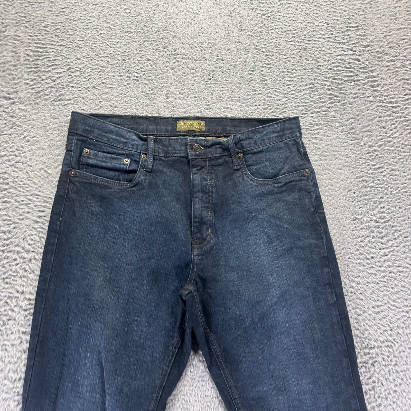 Urban Star Jeans Mens 36×32 Blue Cotton Denim Straight Relaxed Fit Faded Stretch