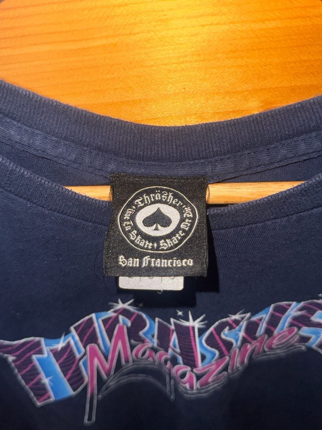 Thrasher Magazine Vice Logo Navy Blue Graphic T-Shirt