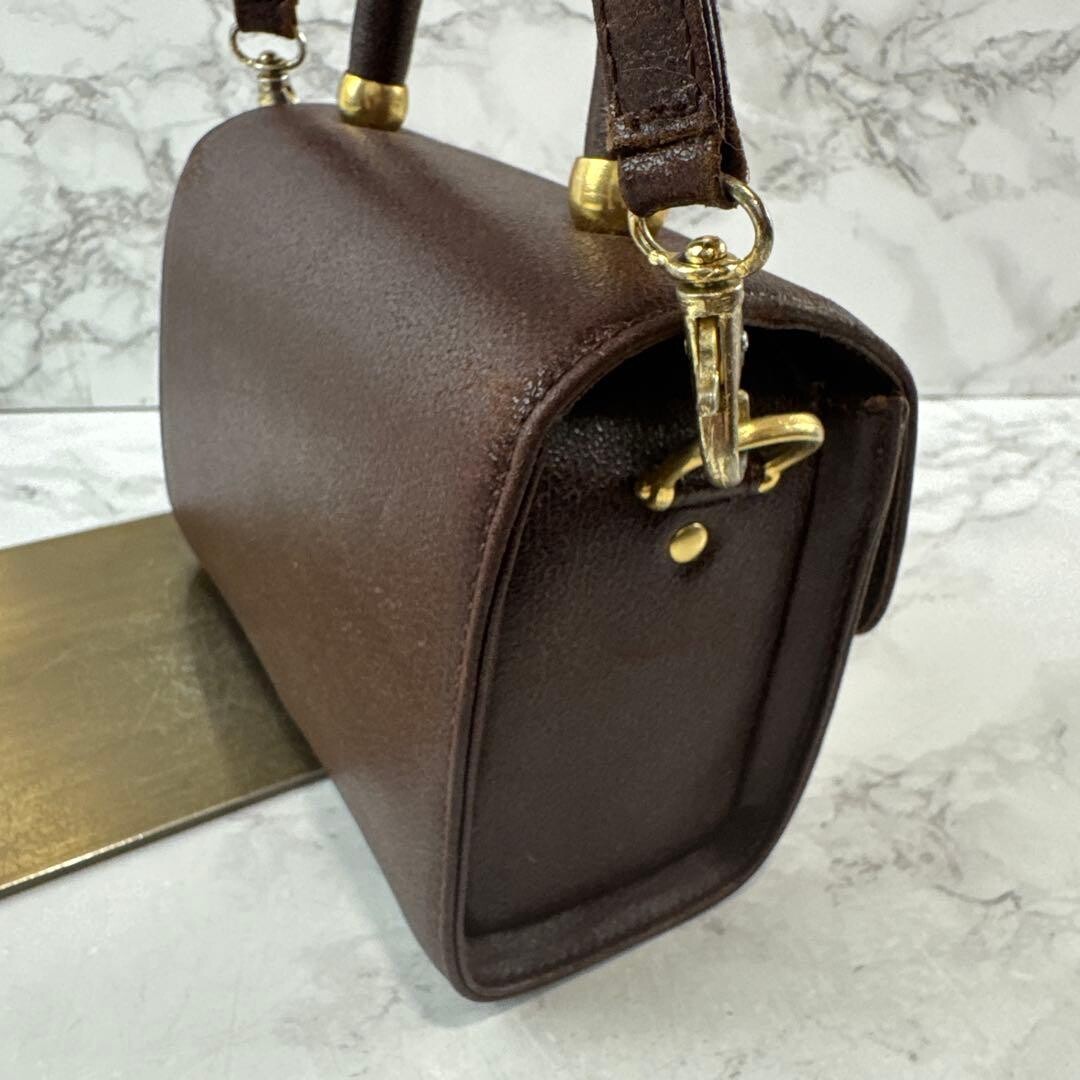 MaxMara Mini Shoulder Bag Leather Dark Brown Authentic From Japan