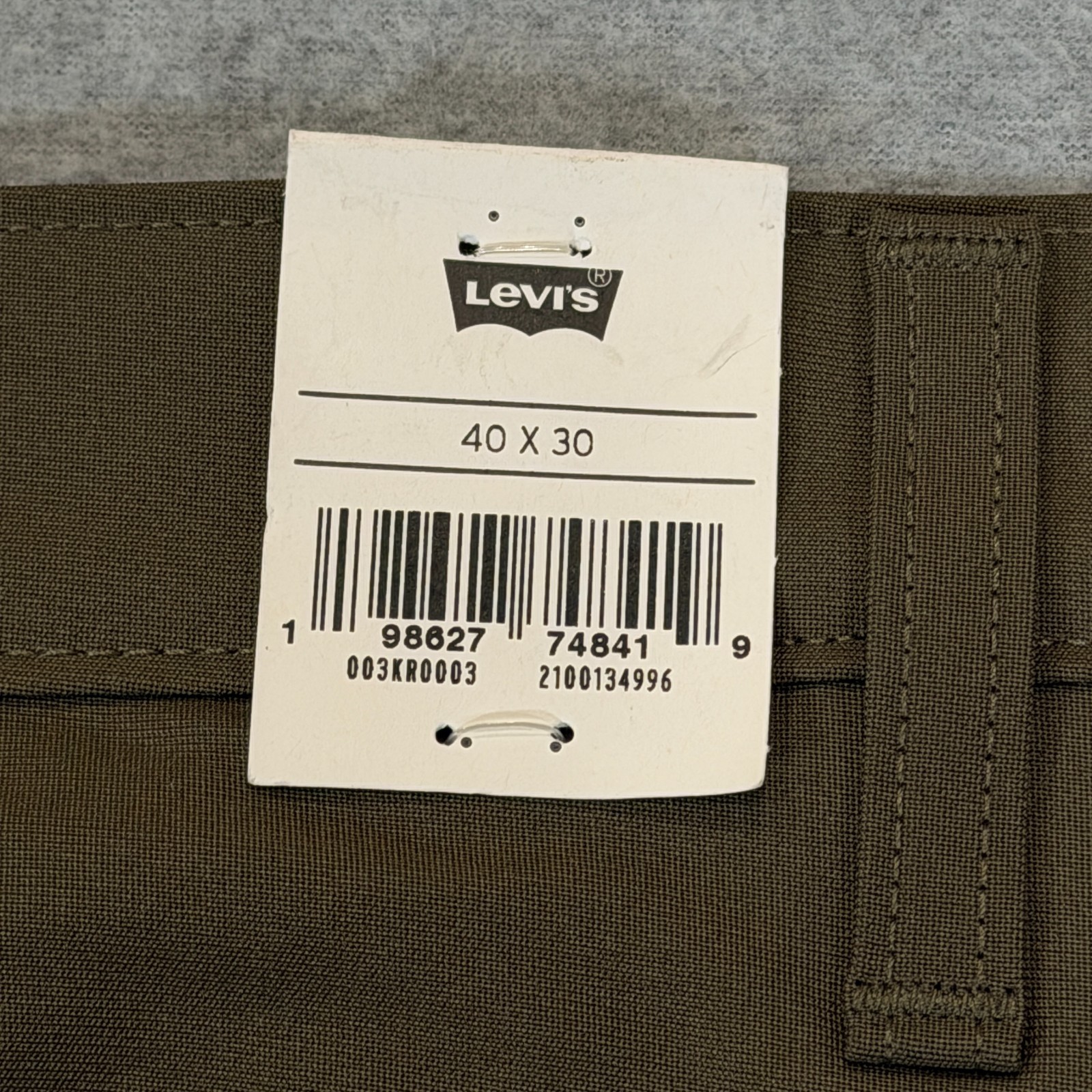 Levis Mens 514 Straight Fit Tech Pants Crocodile Brown Stretch Fit Cooling 40×30