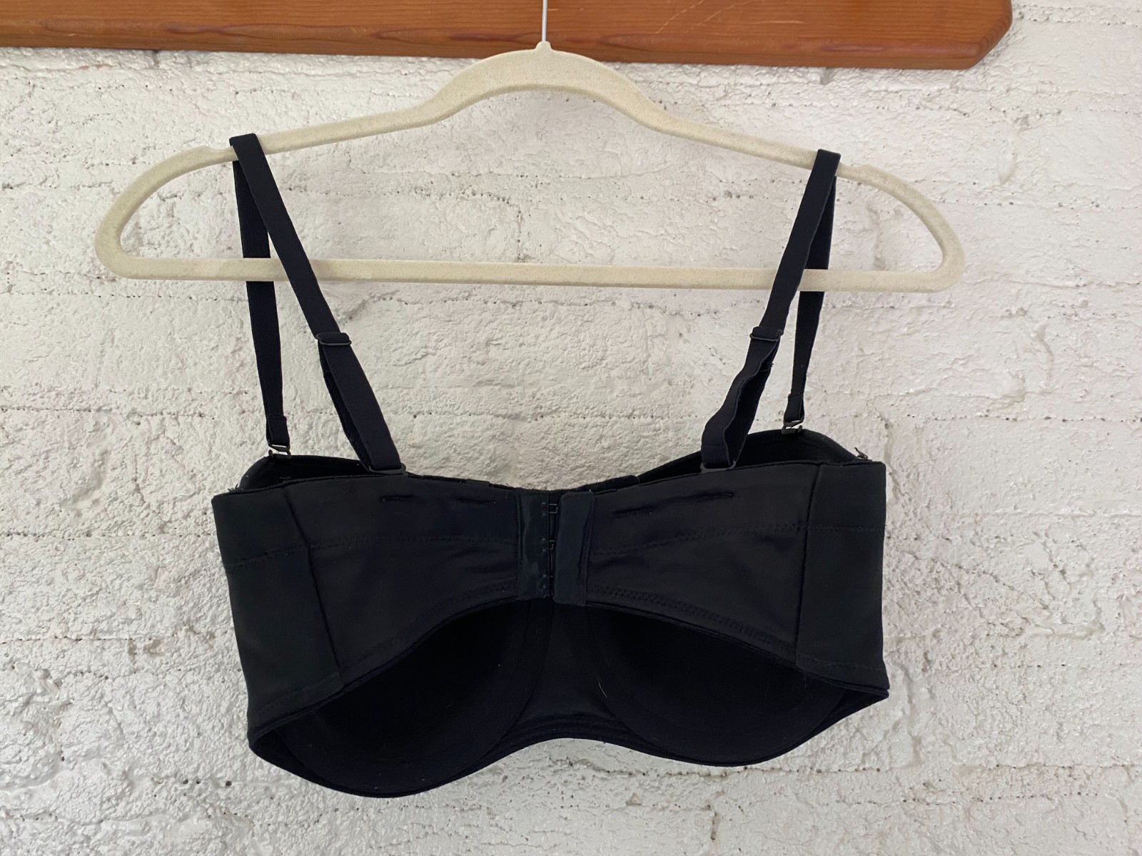 Fantasie Black Full Coverage Lined Strapless Multi-Way Bra 32F plus clear staps