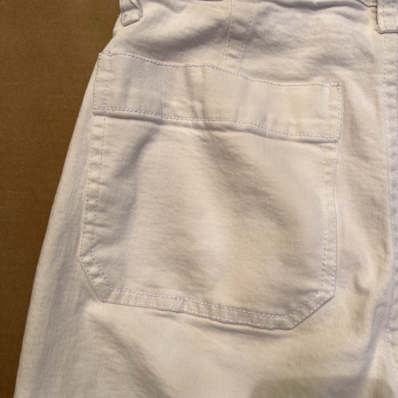 Madewell Slim Wide-Leg Crop Pants White Size 27 Button Closure Zipper Fly