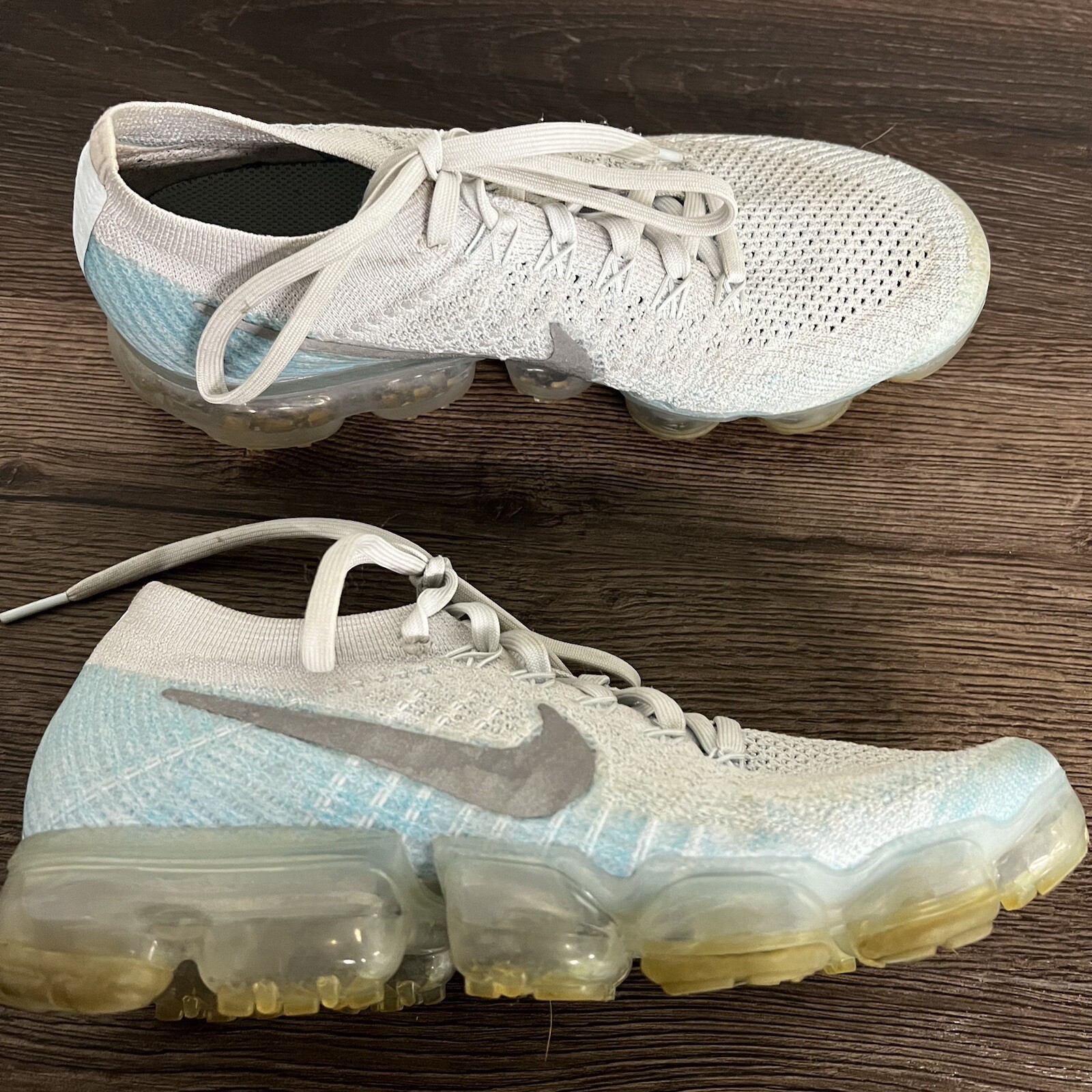 Nike Air Vapormax Flyknit Womens Size 8 Ice Blue/White Shoes 849557-014