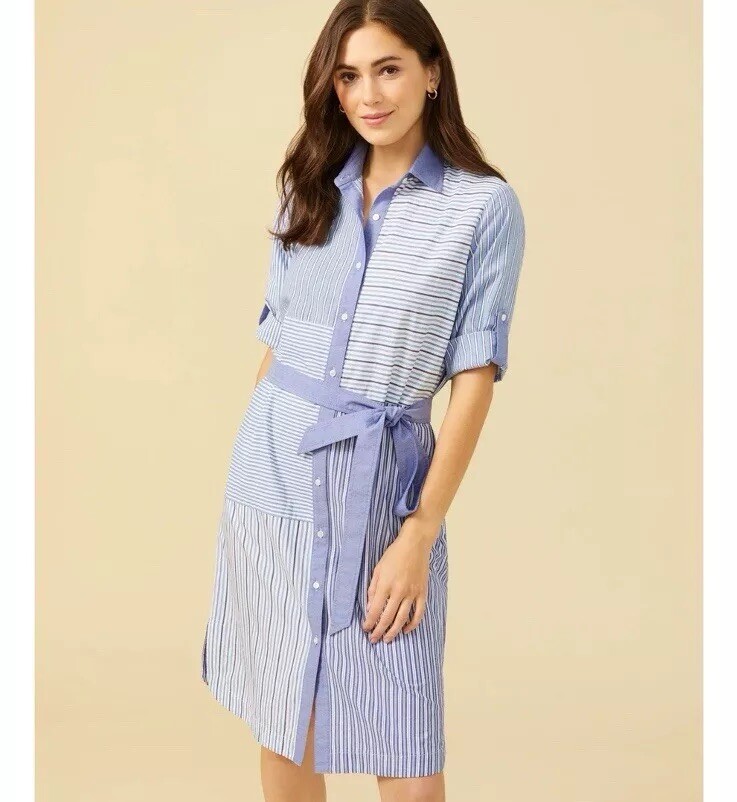 NWT J. McLaughlin Miranda Multi Belted Shirtdress Medium $228