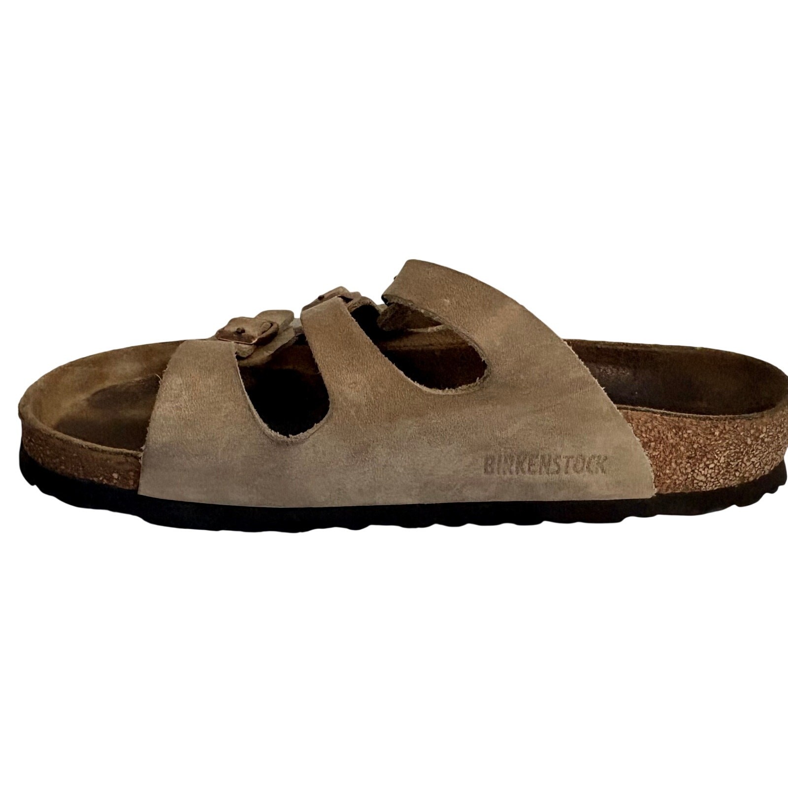 Birkenstock Florida Light Brown Suede Triple Strap Sandals Slides Preppy 39