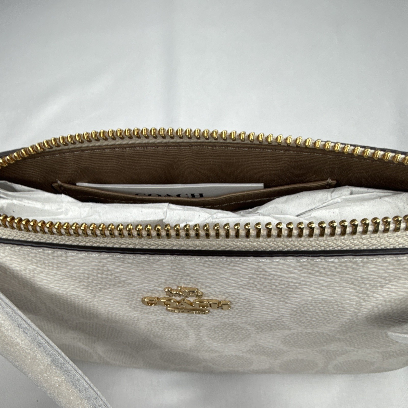 COACH Nolita 19 Wristle Bag Signature Canvas Gold White Chalk CW426