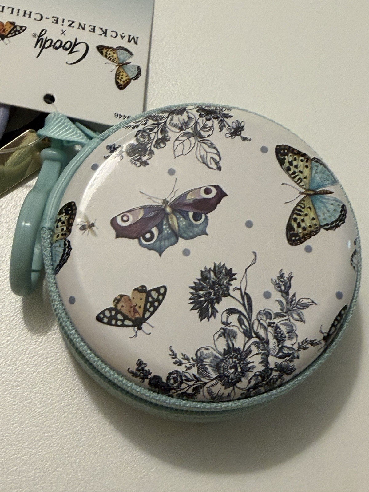 Goody x MacKenzie-Childs Butterfly Toile Purse Charm & 15 Ouchless Hair Elastic