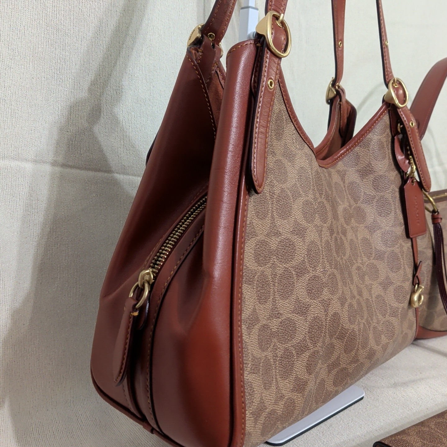Coach 3-Piece Set: C4825 Lori & Sutton & Wallet in Leather-Tan Rust Collection