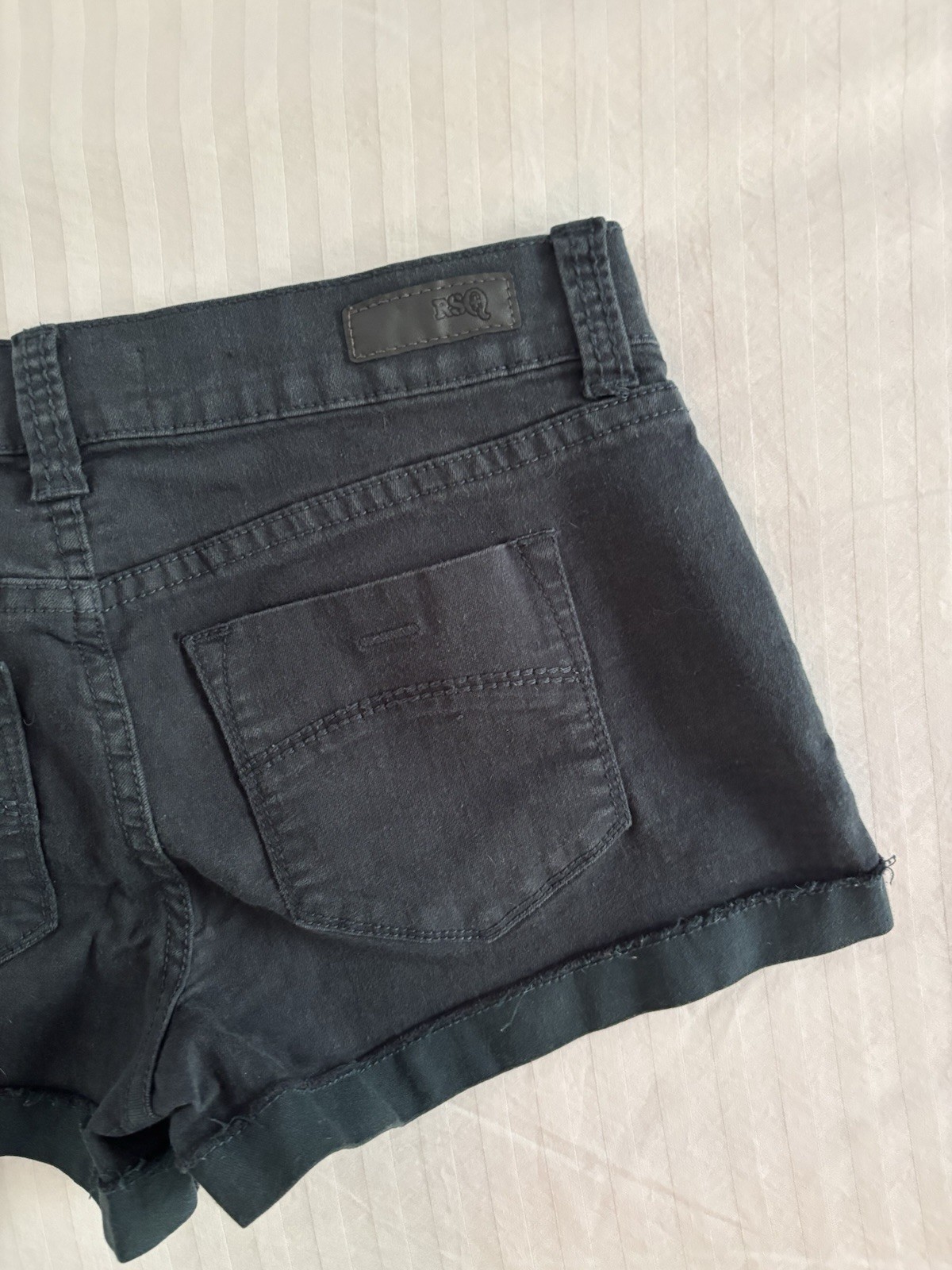 RSQ Malibu Short 7 Green Stretch Denim Mid Rise