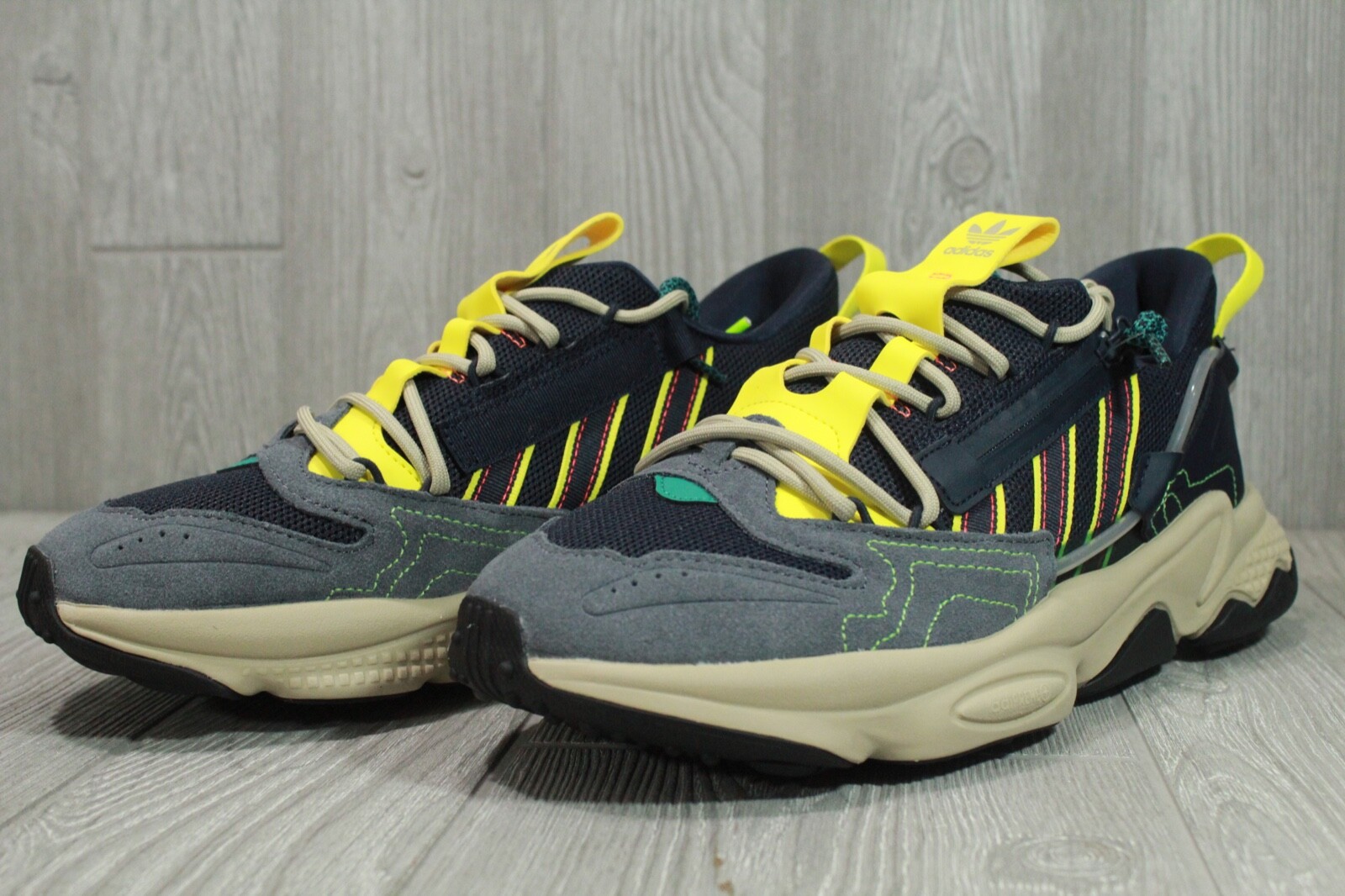 Adidas Ozweego Zip ‘Legend Ink Yellow’ Sneakers H67663 Mens 5 8.5 9 10.5 Blue