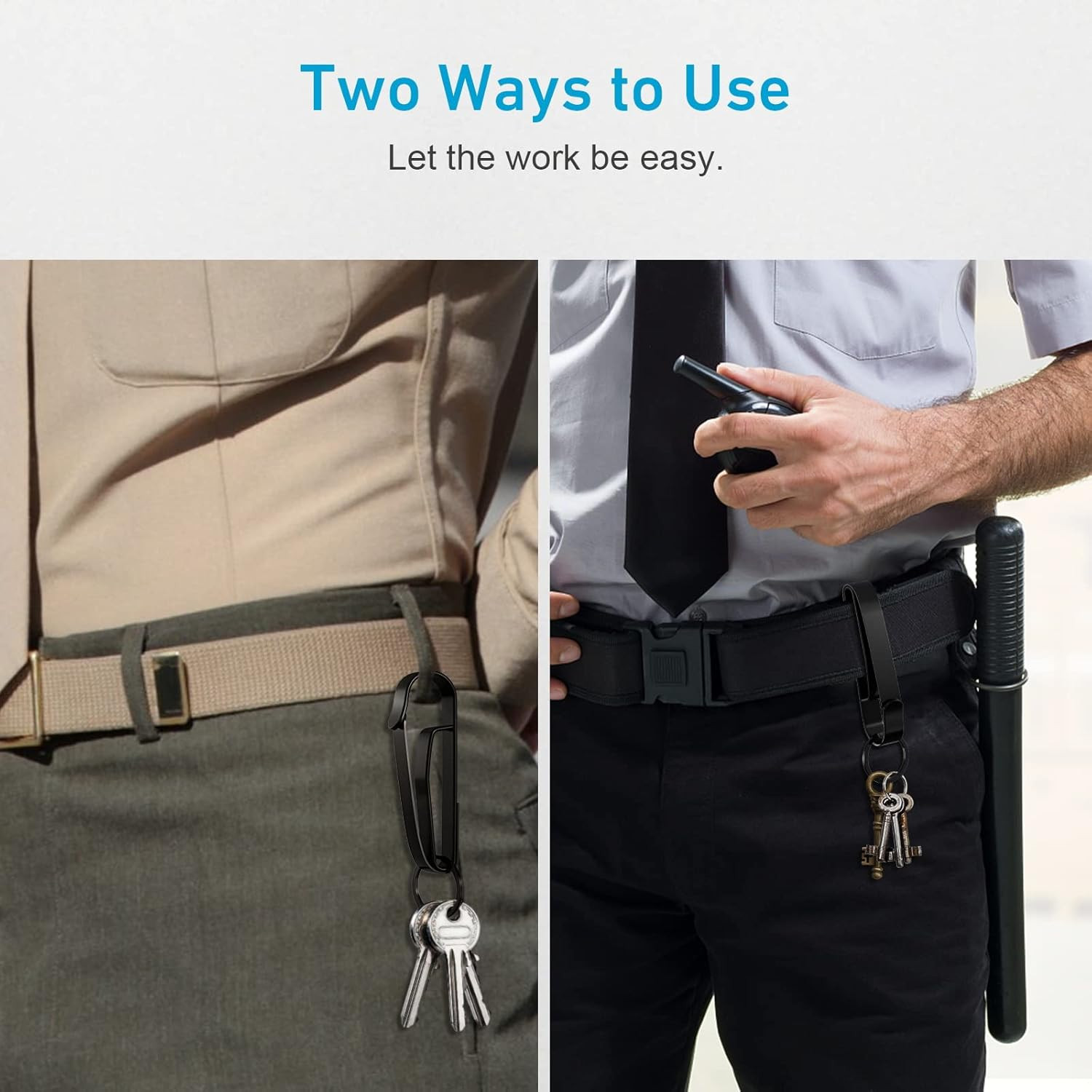 Duty Belt Key Holder, 2PCS Superior Key Ring Holder, Upgraded Quick Release Belt
