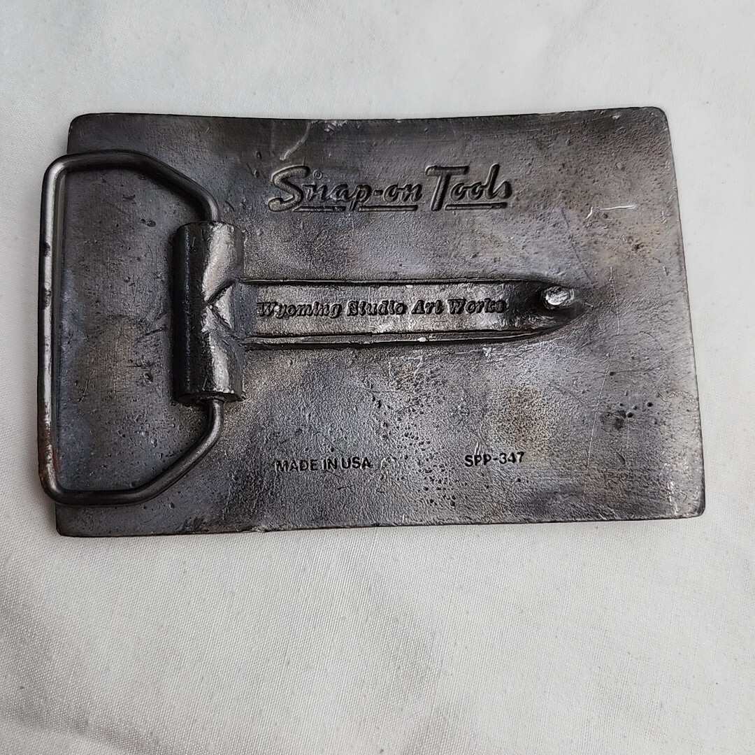 Vintage Snap On Tools Belt Buckle Rectangle 3.5in By 2.25in Made USA Wrenches